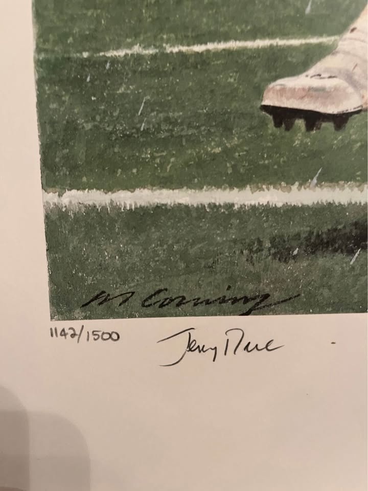 Jerry Rice Signed Merv Corning "Record Breaker" Lithograph - SF - photo 2
