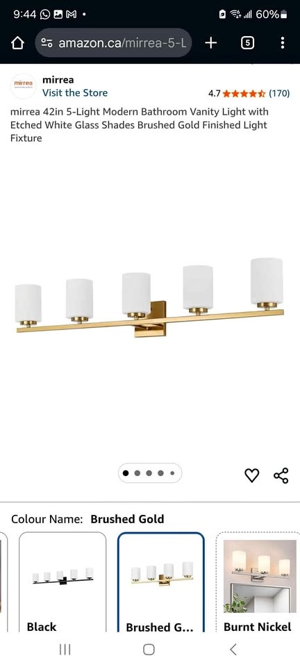 42in 5-Light Modern Bathroom Vanity Light