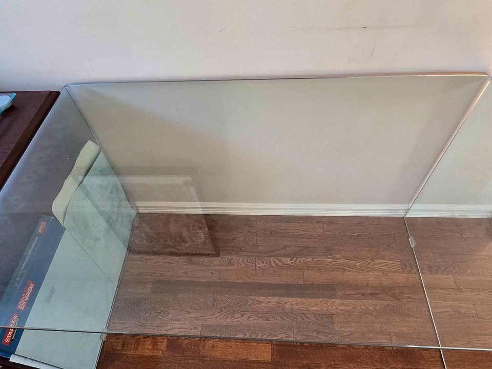 Clear Bent Tempered Glass Desk - Rounded Edges - photo 2
