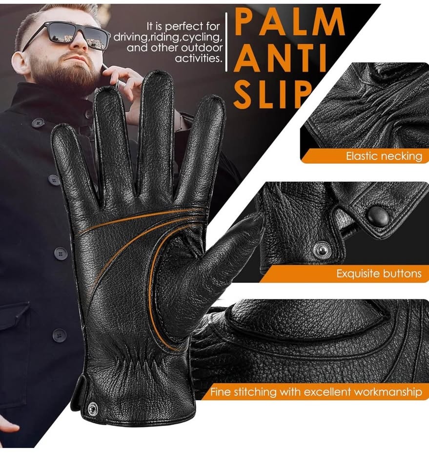 (New) Leather Gloves for Men (XL) - photo 5