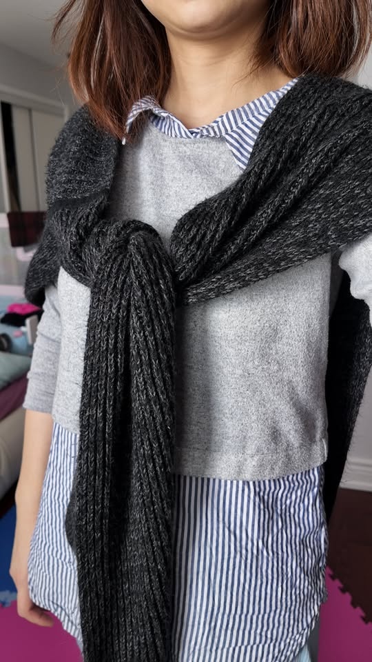 TNA Gray Oversized Sweater Scarf / Wrap - photo 5