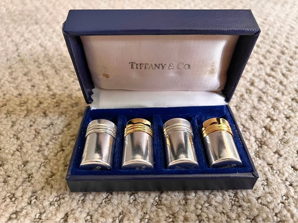 1990’s vintage Tiffany & Co. mini salt and pepper shaker set.