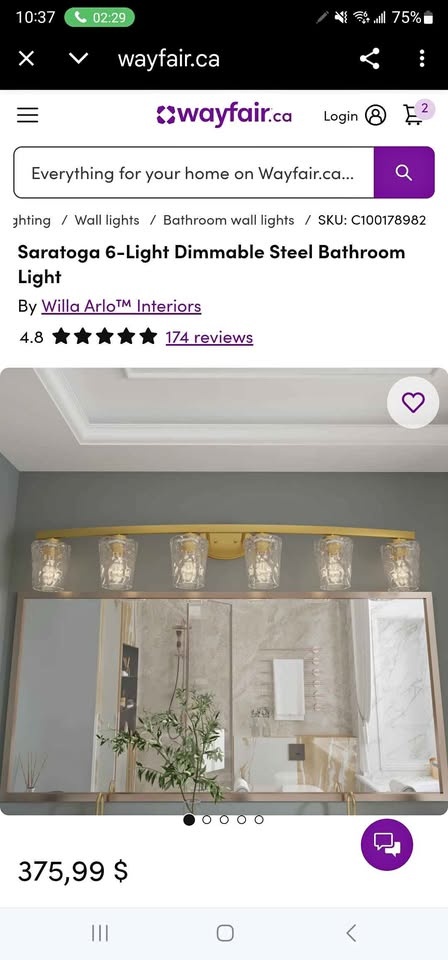 Saratoga 6-Light Dimmable Steel Bathroom Light