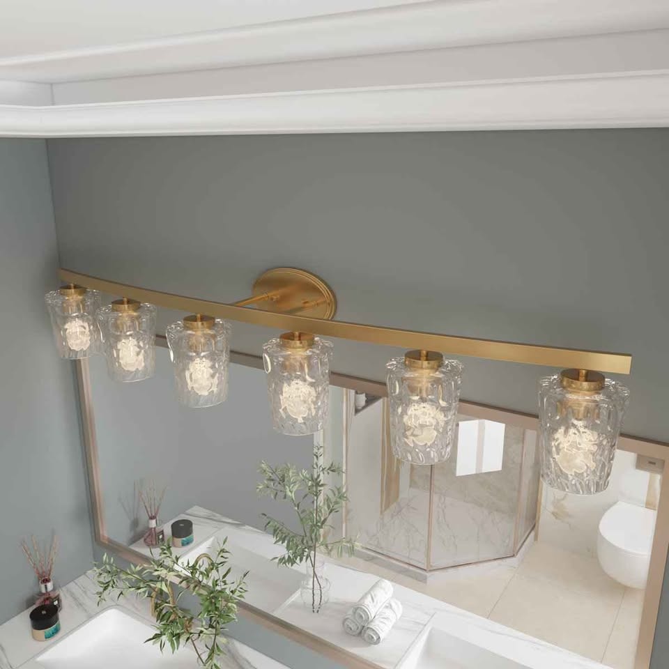 Saratoga 6-Light Dimmable Steel Bathroom Light - photo 2