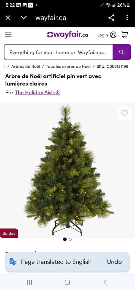 4 ft Artificial Green Pine Christmas Tree with Lights