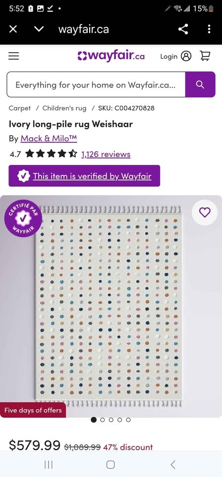 9x12 Weishaar Polka Dot Area Rug - photo 3