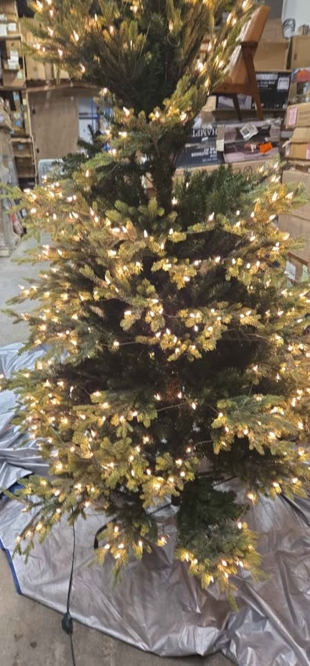 9 ft Hachmin Slender Artificial Fir Christmas Tree with Lights - photo 5