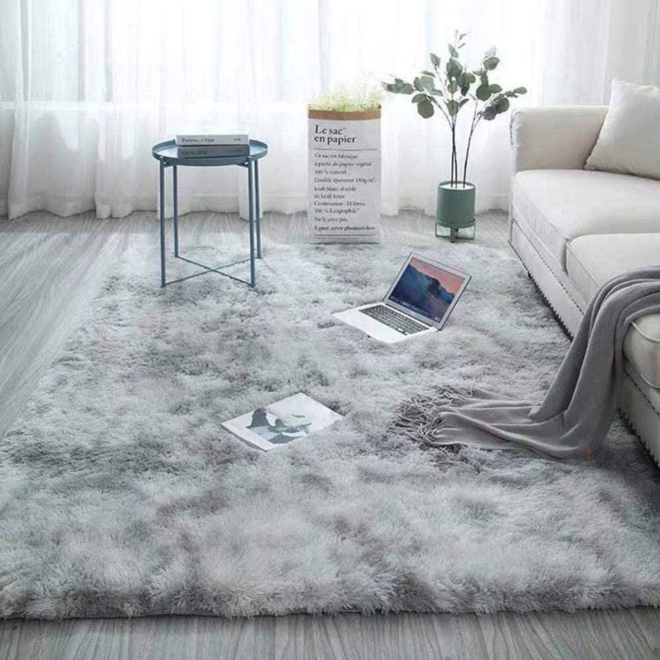 9x6 Rectangle Shag Area Rug in Grey - photo 2