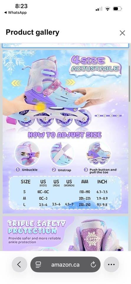 2PM SPORTS Inline Skates for Kids Boys Girls - photo 3