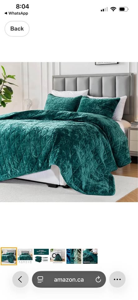 Velvet Quilt King Size w/ 2 Pillow Shams