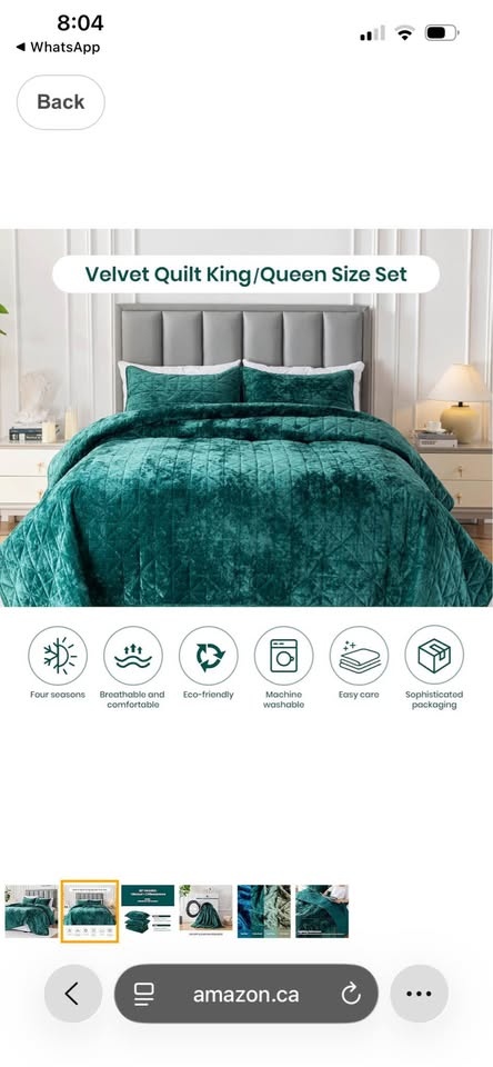 Velvet Quilt King Size w/ 2 Pillow Shams - photo 2