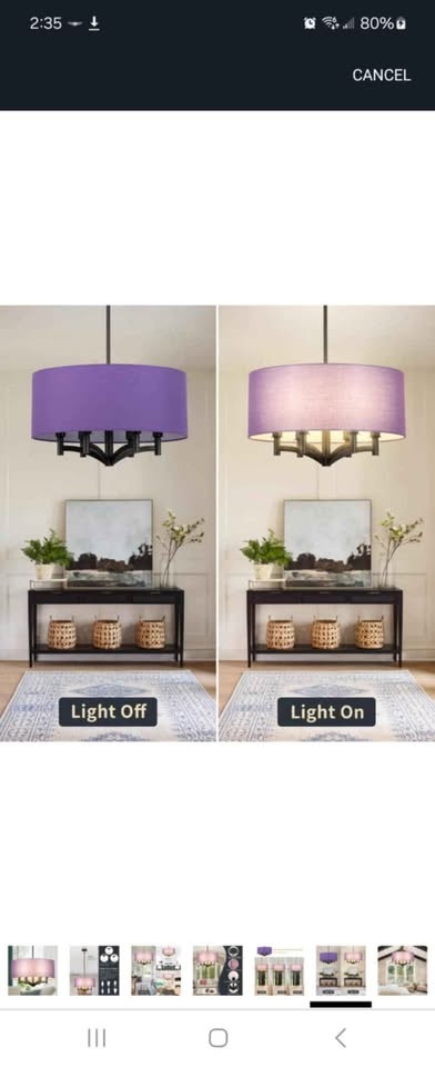 DLLT Drum Chandelier for Dining Room: Purple Modern Drum Chandel - photo 5