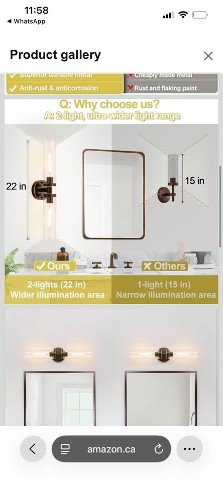 Wall Sconces Set of Two Brown - photo 3