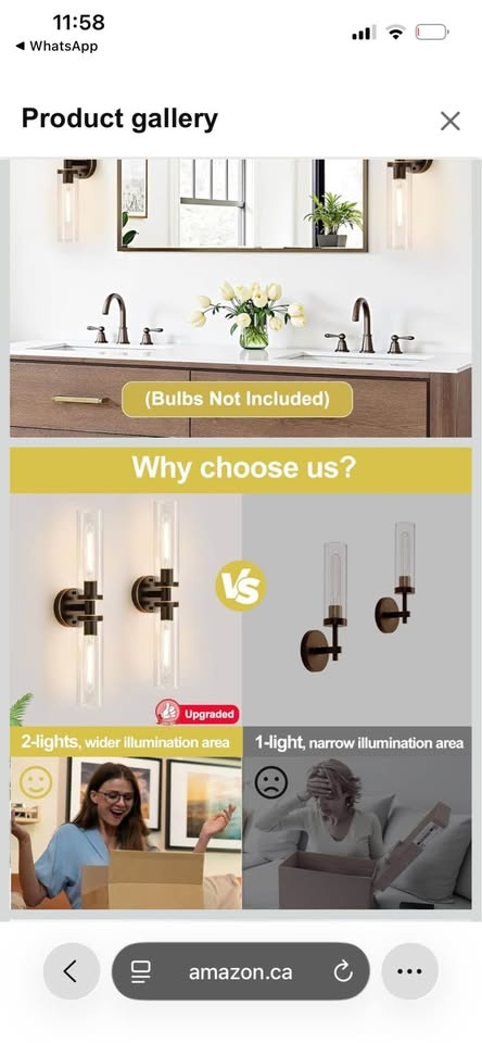 Wall Sconces Set of Two Brown - photo 4