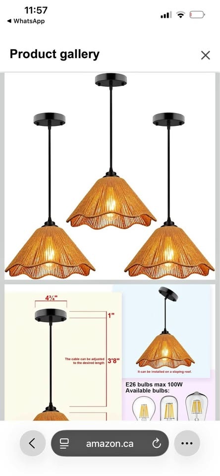 Boho Rattan Semi Flush Mount Ceiling Light - Brown