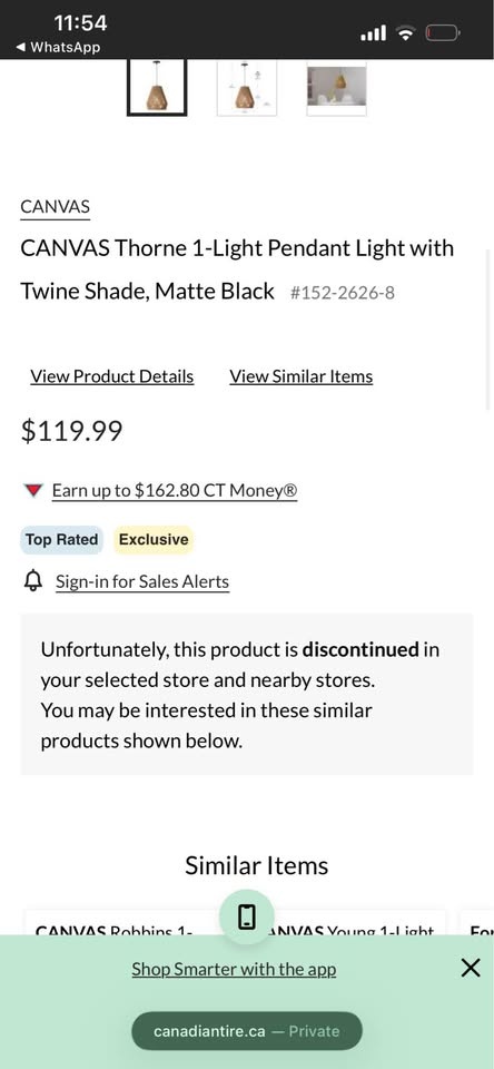 CANVAS Thorne 1-Light Pendant Light with Twine Shade, Matte Blac - photo 4