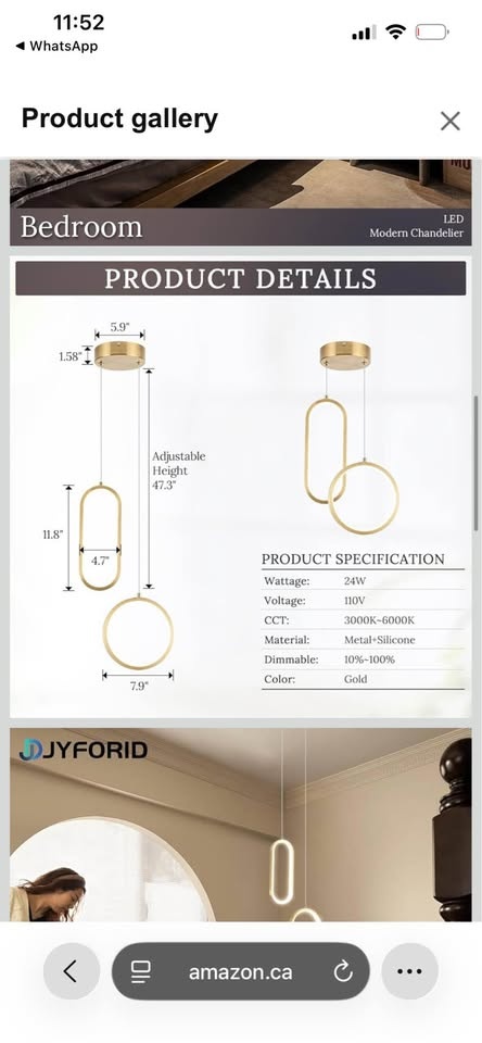 Gold LED Pendant Light Modern - photo 4