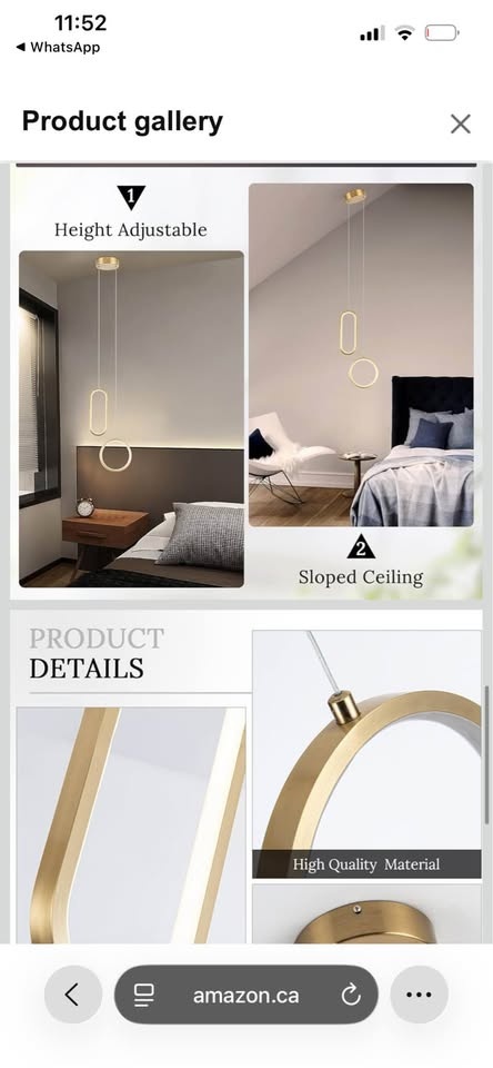 Gold LED Pendant Light Modern - photo 5