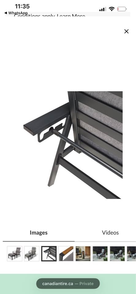 CANVAS Caswell Steel Outdoor Recliner & Ottoman Set - photo 3