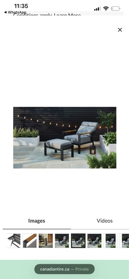 CANVAS Caswell Steel Outdoor Recliner & Ottoman Set - photo 5