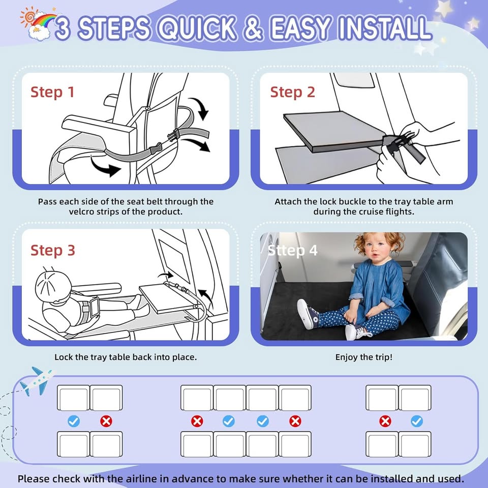 NEW~Kids Travel Bed, Portable For Airplane/Train/Bus - photo 4
