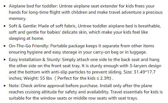 NEW~Kids Travel Bed, Portable For Airplane/Train/Bus - photo 5