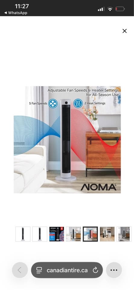 NOMA 2-in-1 Tower Fan & Heater, 44-in - photo 4