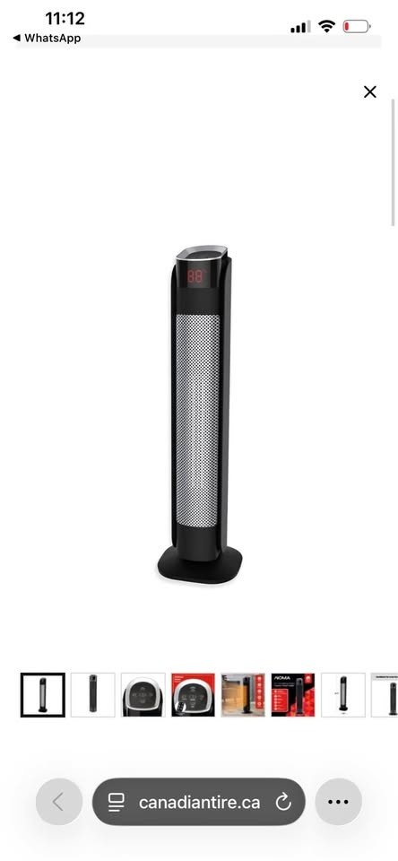 NOMA Oscillating Tower Ceramic Heater w/Remote & Thermostat, 150
