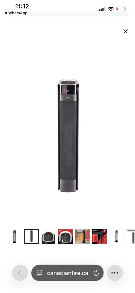 NOMA Oscillating Tower Ceramic Heater w/Remote & Thermostat, 150 - photo 2