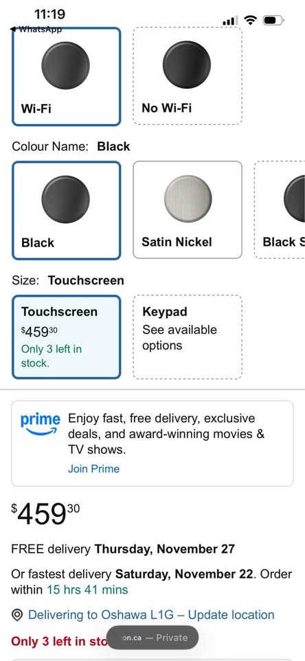 Yale Assure Lever - WiFi Touchscreen Smart Lock - Black - photo 2