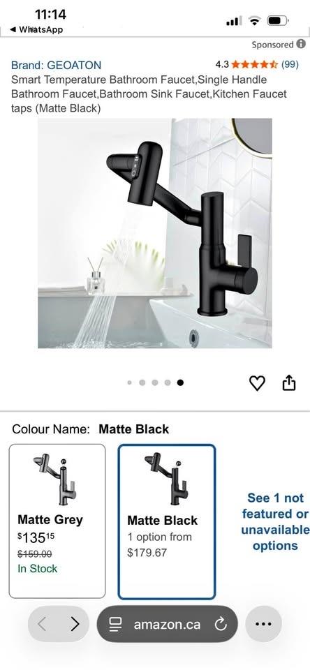 Smart Temperature Bathroom Faucet