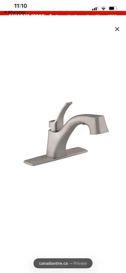Kohler Cruce Single Handle Pull Out Kitchen Faucet, Stainless St