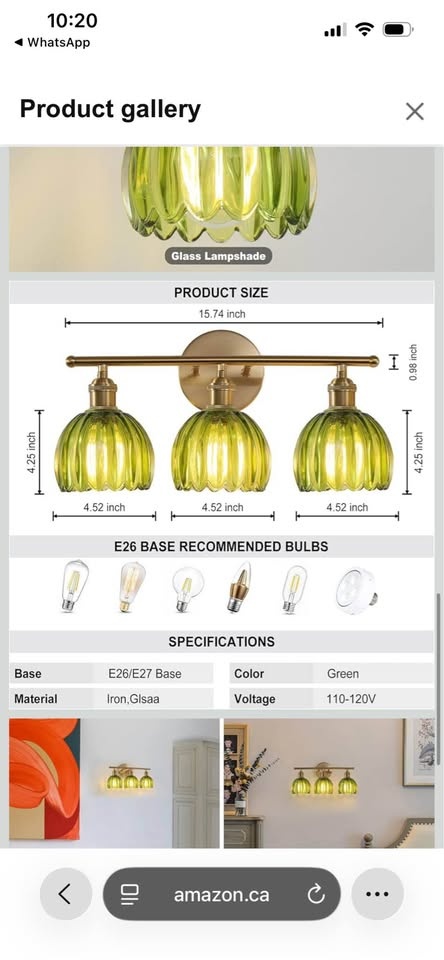3-Light Brass Vanity Light - Sealed Box - photo 2
