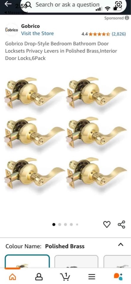Gobrico Drop-Style Bedroom Bathroom Door Locksets - New - photo 2