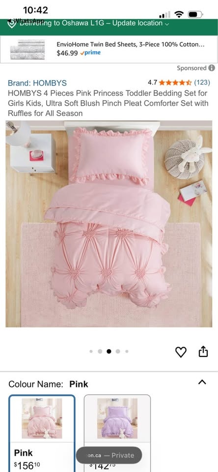 HOMBYS 4 Piece Pink Princess Toddler Bedding Set - Sealed - photo 3