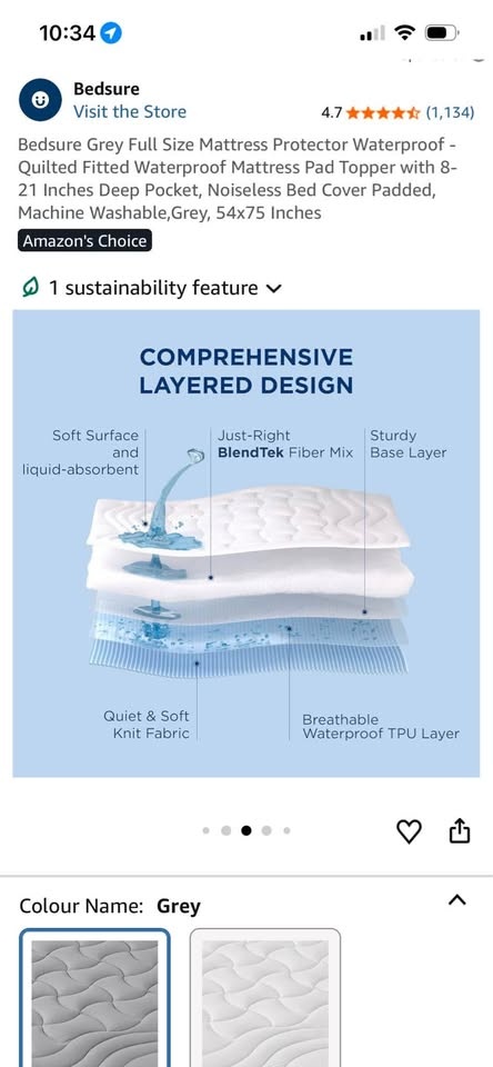 Bedsure Grey Full Size Mattress Protector - photo 4