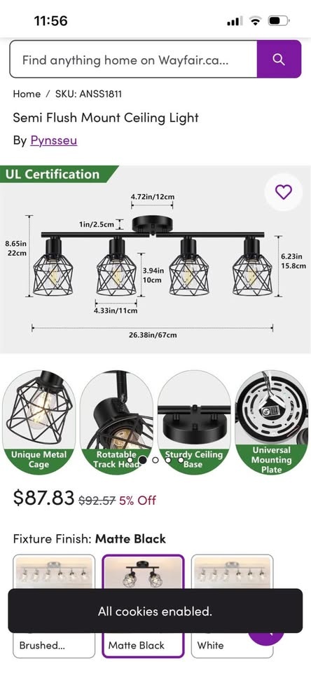 Baocuz 4-Lights Semi Flush Mount Ceiling Light - photo 2