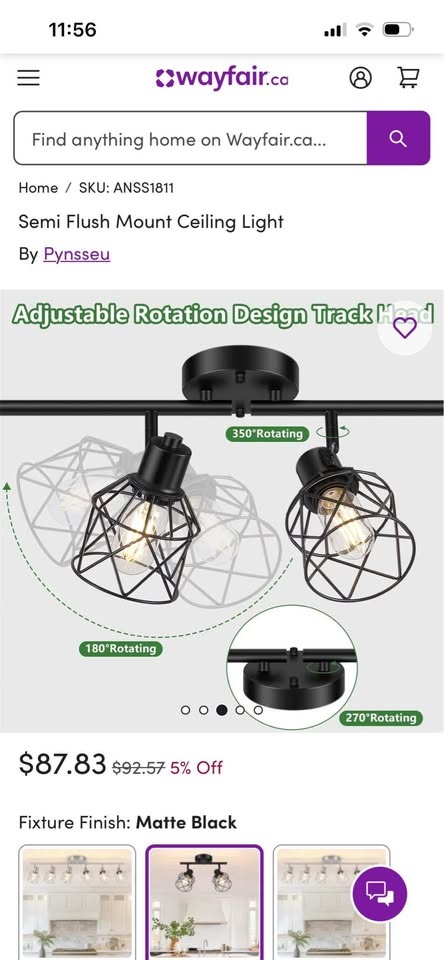 Baocuz 4-Lights Semi Flush Mount Ceiling Light - photo 4