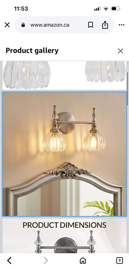 ANDY STAR Brushed Nickel Vanity Light, 2-Light
