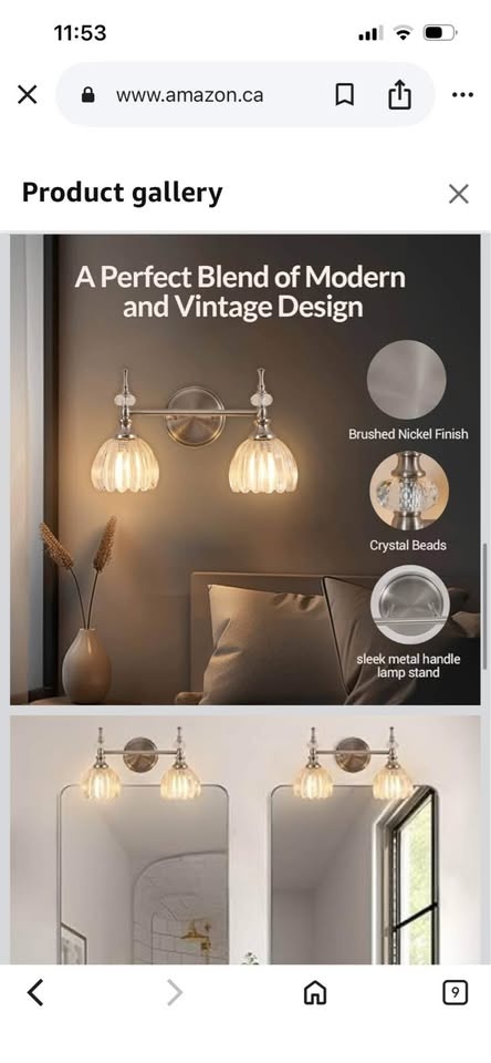 ANDY STAR Brushed Nickel Vanity Light, 2-Light - photo 4