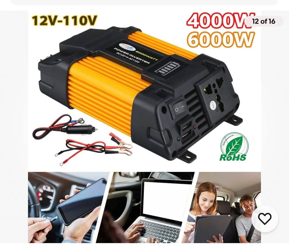 6000W Car Power Inverter 12V DC to 110V AC Sine Wave Converter - photo 4