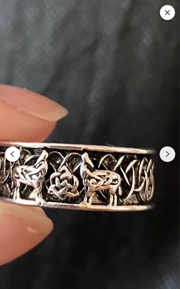 Two howling wolves ring, Silver wolf ring, Gothic ring - photo 2