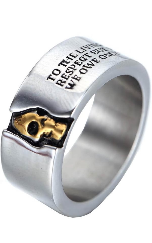 Oakky Men's Stainless Steel Skull Cool Half Face Ring