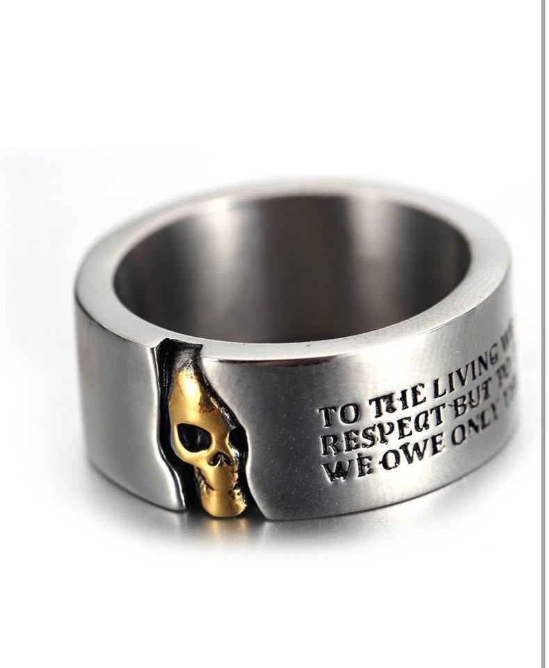 Oakky Men's Stainless Steel Skull Cool Half Face Ring - photo 3