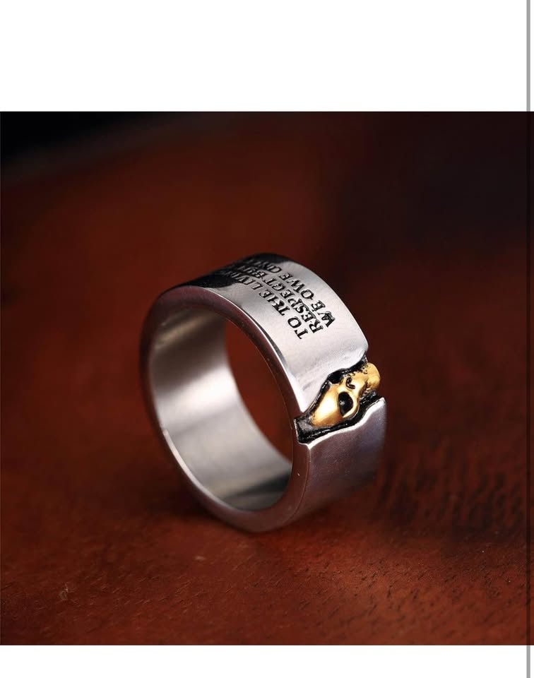 Oakky Men's Stainless Steel Skull Cool Half Face Ring - photo 5