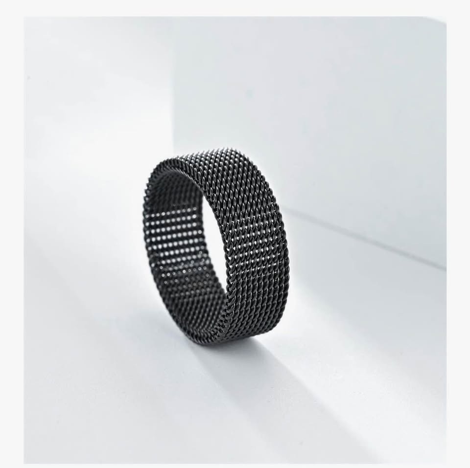 EDC Chainmail Fidget Ring - Titanium Steel, Size 11 - photo 3