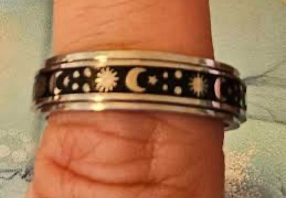 Spinner Ring Sterling Silver Boho Moon Ring - photo 4