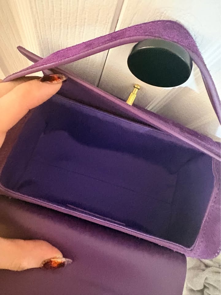 Purple Suede Shoulder Bag (GENUINE LEATHER) - photo 2