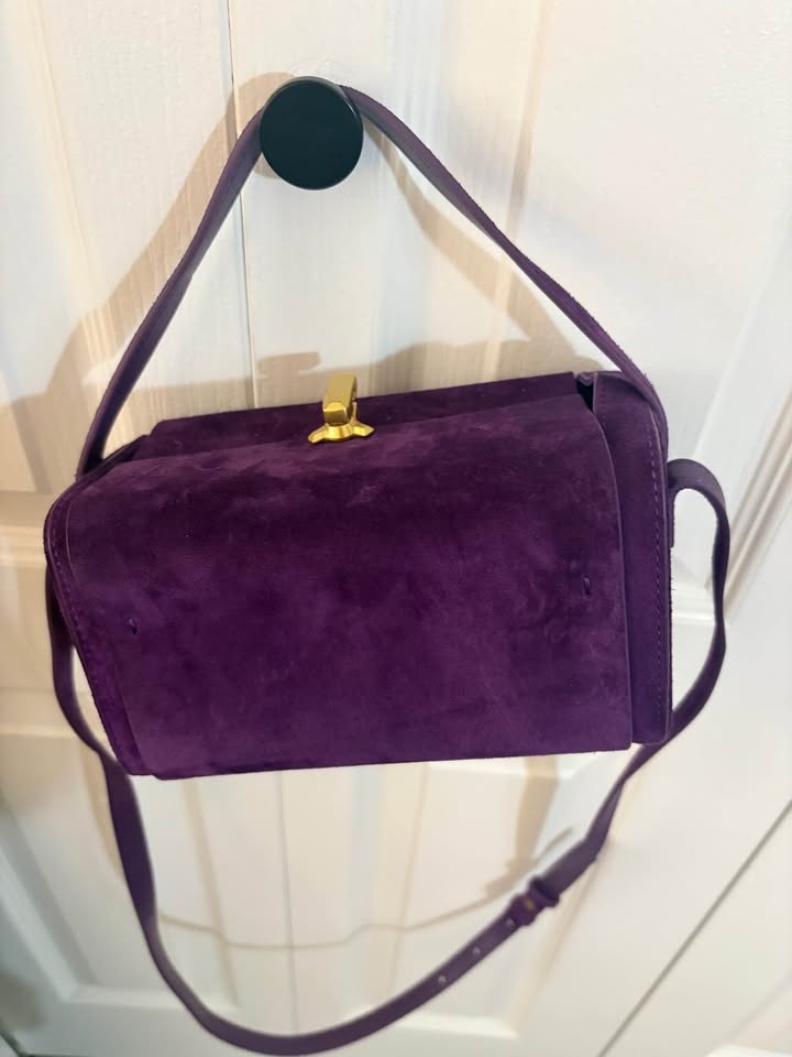 Purple Suede Shoulder Bag (GENUINE LEATHER) - photo 3