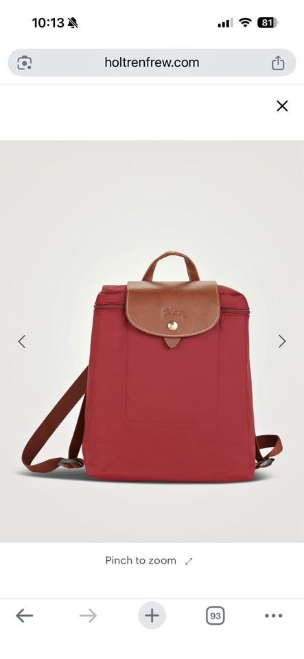 Longchamp Le Pliage Backpack Red